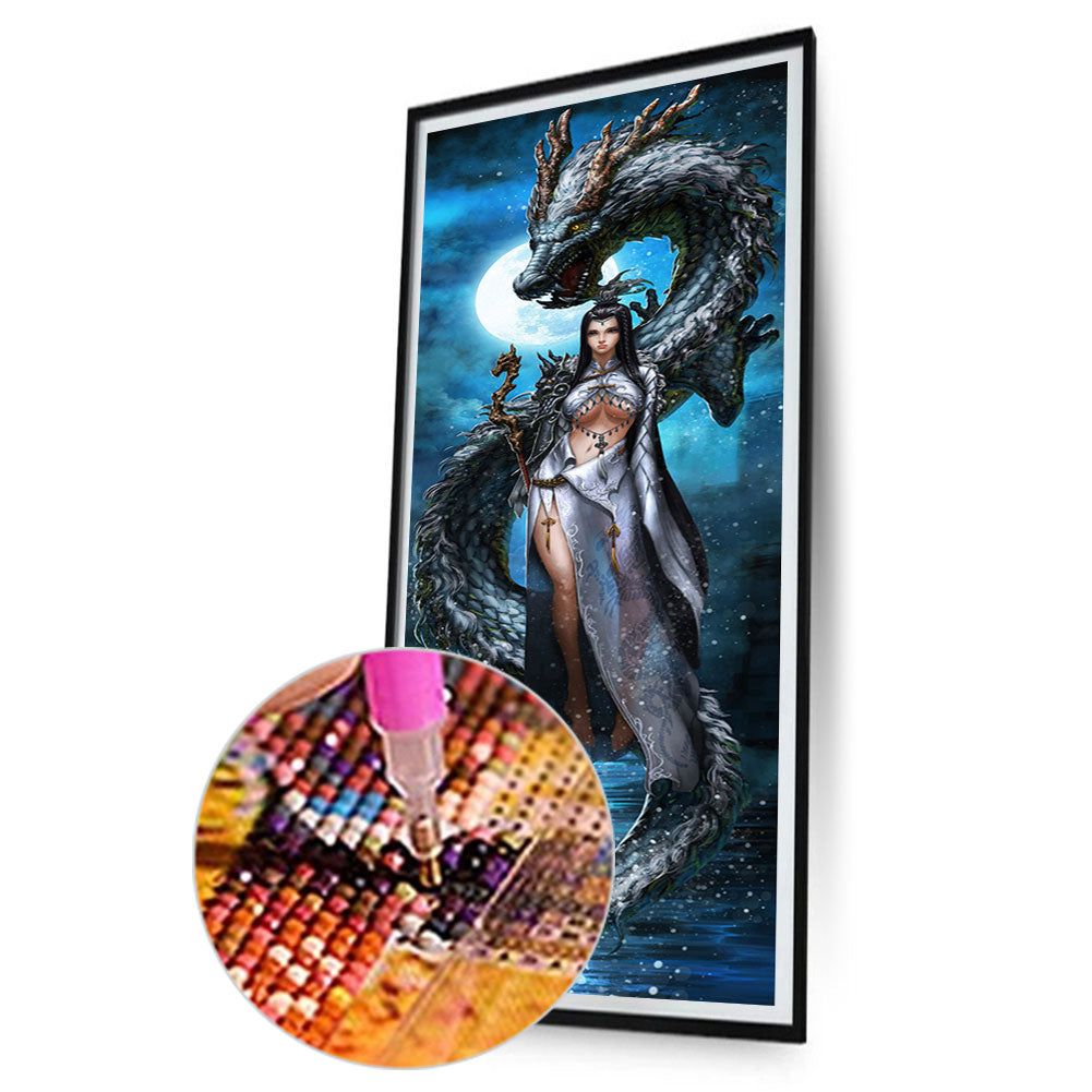 Dragon And Goddess - Full Square Drill Diamond Painting 35*110CM