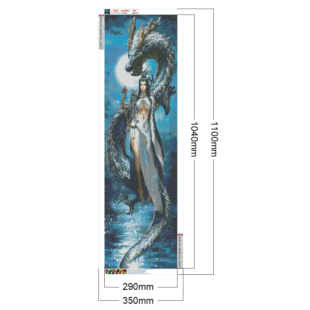 Dragon And Goddess - Full Square Drill Diamond Painting 35*110CM