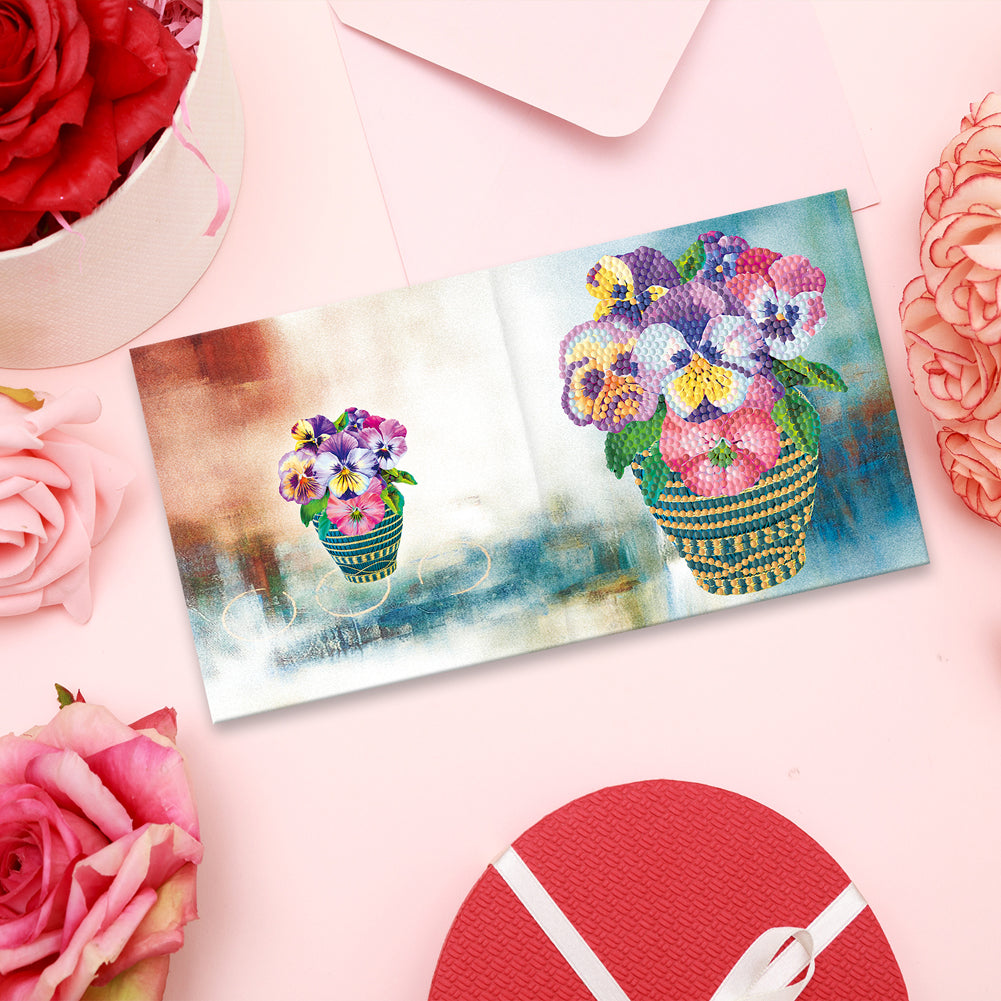 8pcs DIY Diamond Painting Greeting Cards Mosaic Thanks Birthday Postcards
