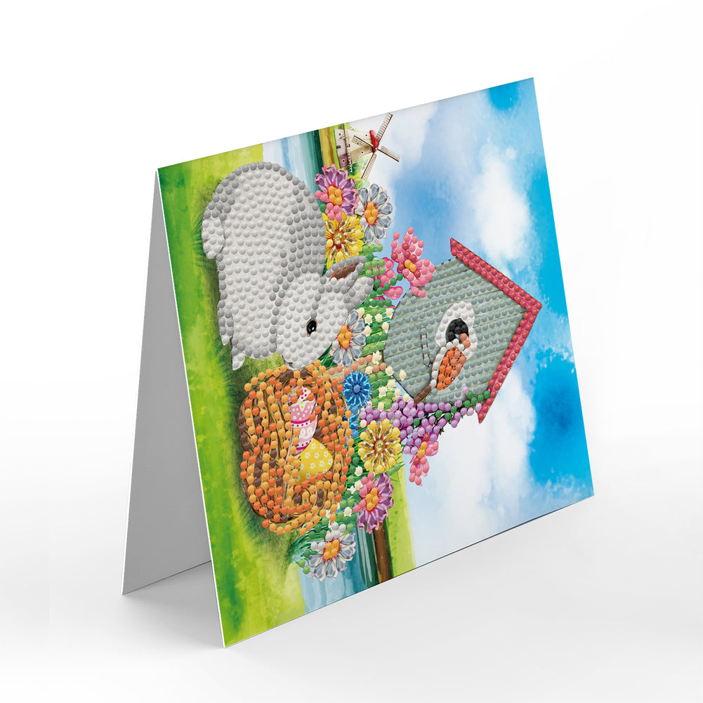 8pcs DIY Diamond Painting Greeting Cards Mosaic Thanks Birthday Postcards