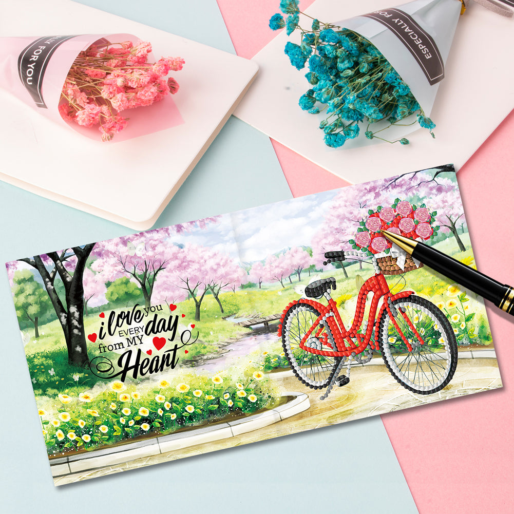 8pcs DIY Diamond Painting Greeting Cards Mosaic Thanks Birthday Postcards