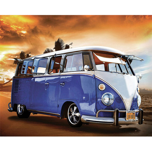 Blue Bus - Full Round Drill Diamond Painting 40*30CM