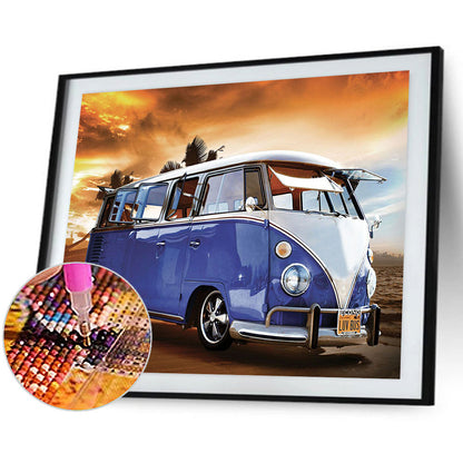 Blue Bus - Full Round Drill Diamond Painting 40*30CM