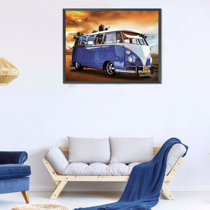 Blue Bus - Full Round Drill Diamond Painting 40*30CM