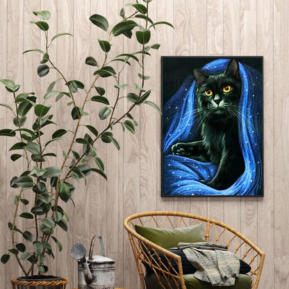 Black Cat - Full Round Drill Diamond Painting 30*40CM