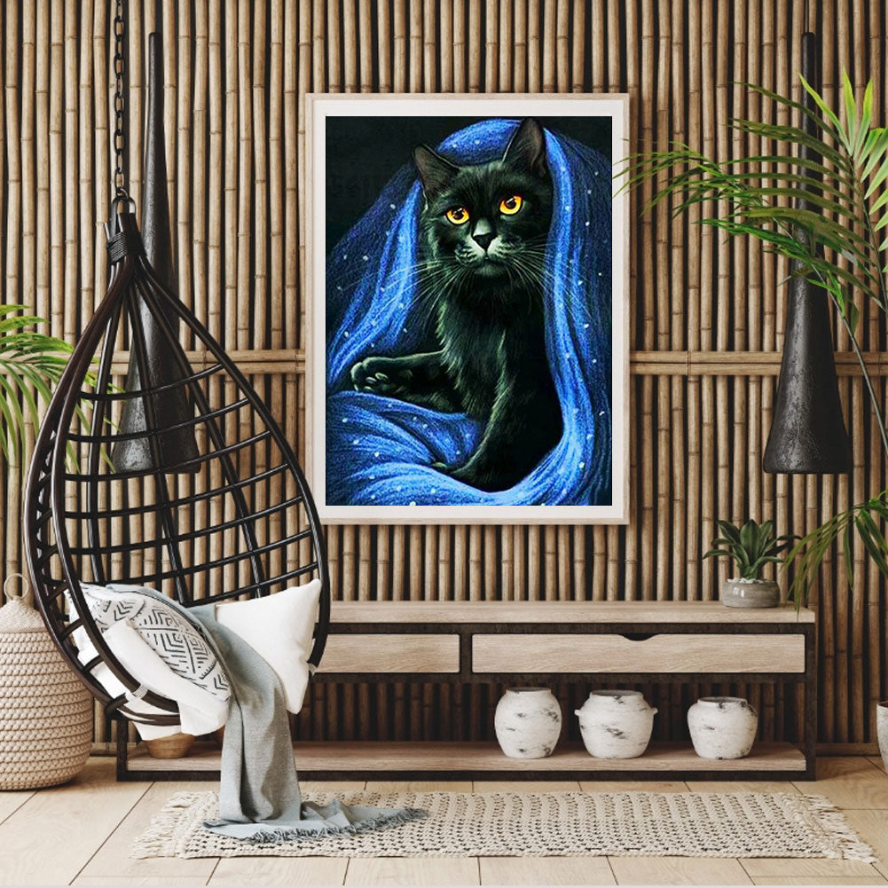 Black Cat - Full Round Drill Diamond Painting 30*40CM