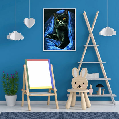 Black Cat - Full Round Drill Diamond Painting 30*40CM