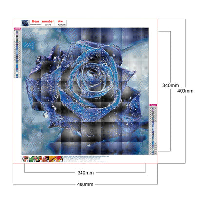 Blue Rose - Full Round Drill Diamond Painting 40*40CM