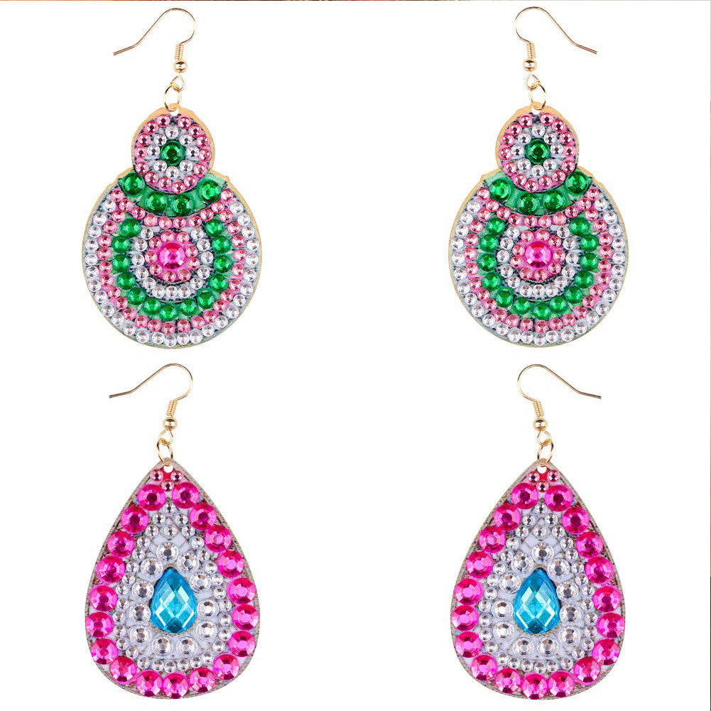 5D DIY Diamond Painting Earrings Kit Irregular Double-sided Drill Jewelry