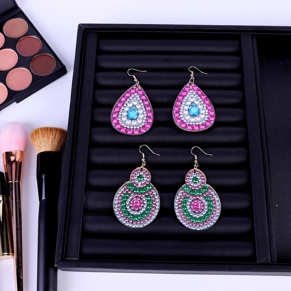 5D DIY Diamond Painting Earrings Kit Irregular Double-sided Drill Jewelry
