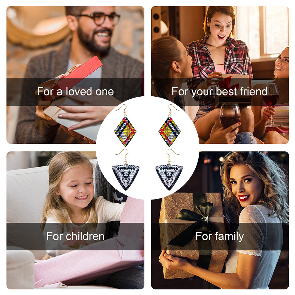 5D DIY Diamond Painting Earrings Kit Irregular Double-sided Drill Jewelry