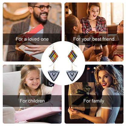 5D DIY Diamond Painting Earrings Kit Irregular Double-sided Drill Jewelry