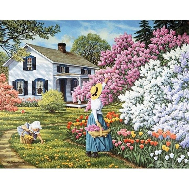 Garden Scenery - Full Round Drill Diamond Painting 40*30CM