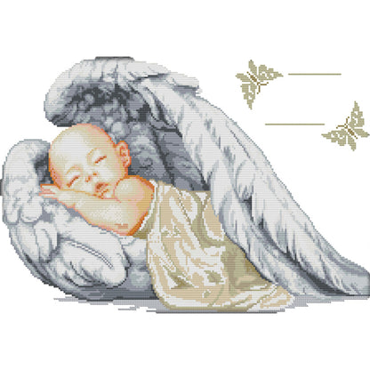 Little Angel Birth Certificate - 11CT Counted Cross Stitch 49*34CM