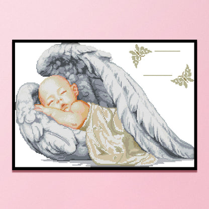 Little Angel Birth Certificate - 11CT Counted Cross Stitch 49*34CM