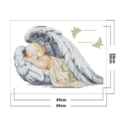 Little Angel Birth Certificate - 11CT Counted Cross Stitch 49*34CM