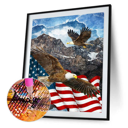 Flag With Eagle - Full Round Drill Diamond Painting 30*40CM