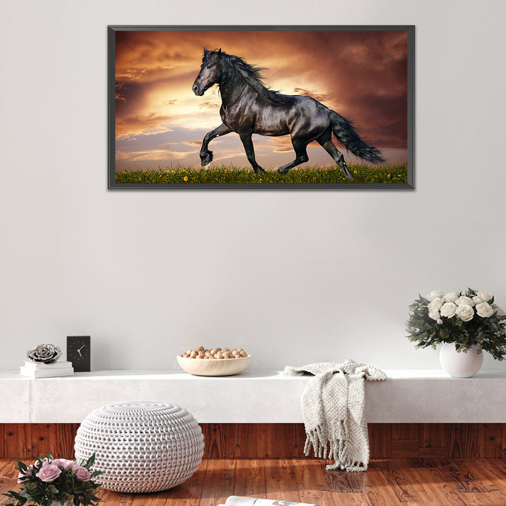 Horse Galloping - Full Round Drill Diamond Painting 80*40CM