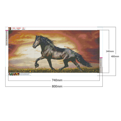 Horse Galloping - Full Square Drill Diamond Painting 80*40CM