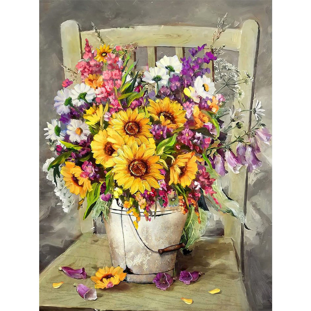 Flower - Full Round Drill Diamond Painting 30*40CM