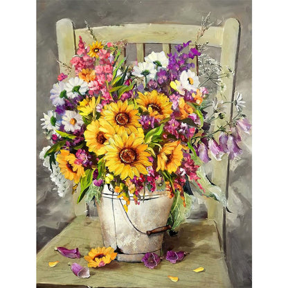 Flower - Full Round Drill Diamond Painting 30*40CM