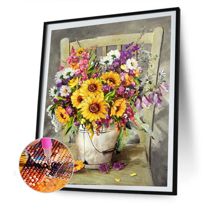 Flower - Full Round Drill Diamond Painting 30*40CM