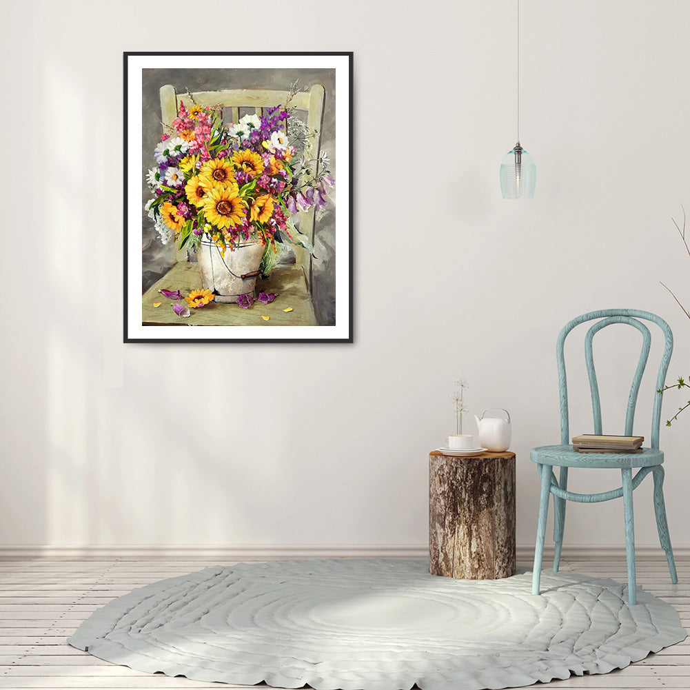 Flower - Full Round Drill Diamond Painting 30*40CM
