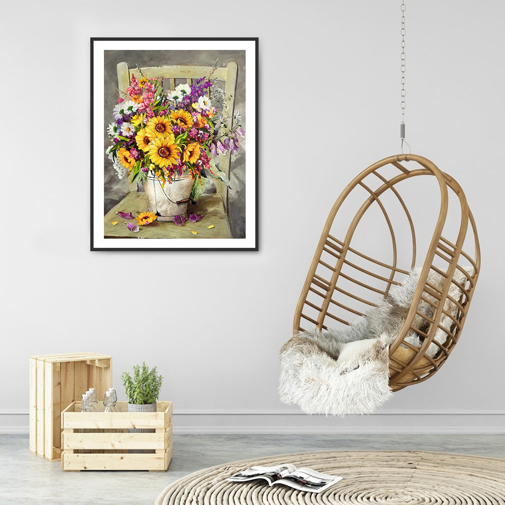 Flower - Full Round Drill Diamond Painting 30*40CM