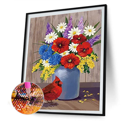 Flowers And Birds - Full Round Drill Diamond Painting 30*40CM