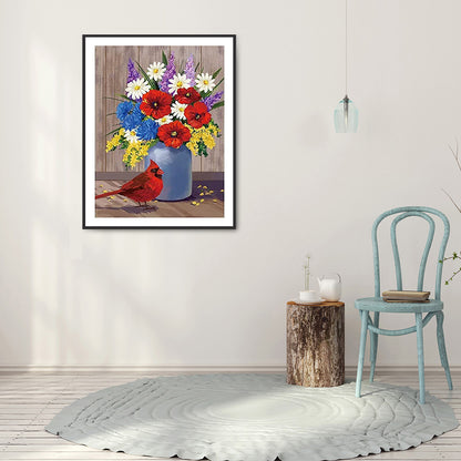 Flowers And Birds - Full Round Drill Diamond Painting 30*40CM