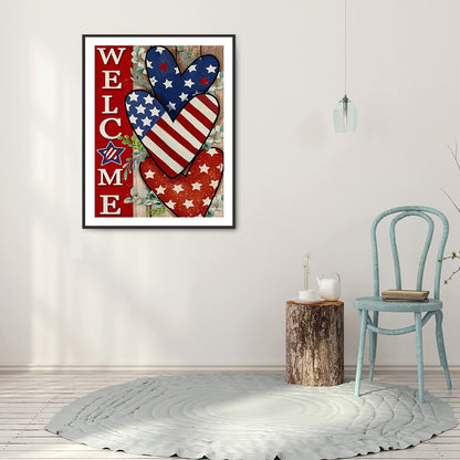 Flag Love - Full Round Drill Diamond Painting 30*40CM