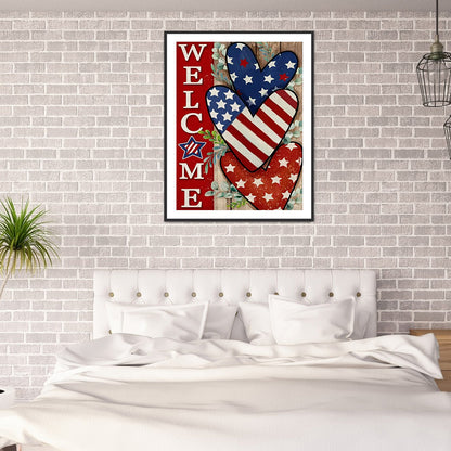 Flag Love - Full Round Drill Diamond Painting 30*40CM