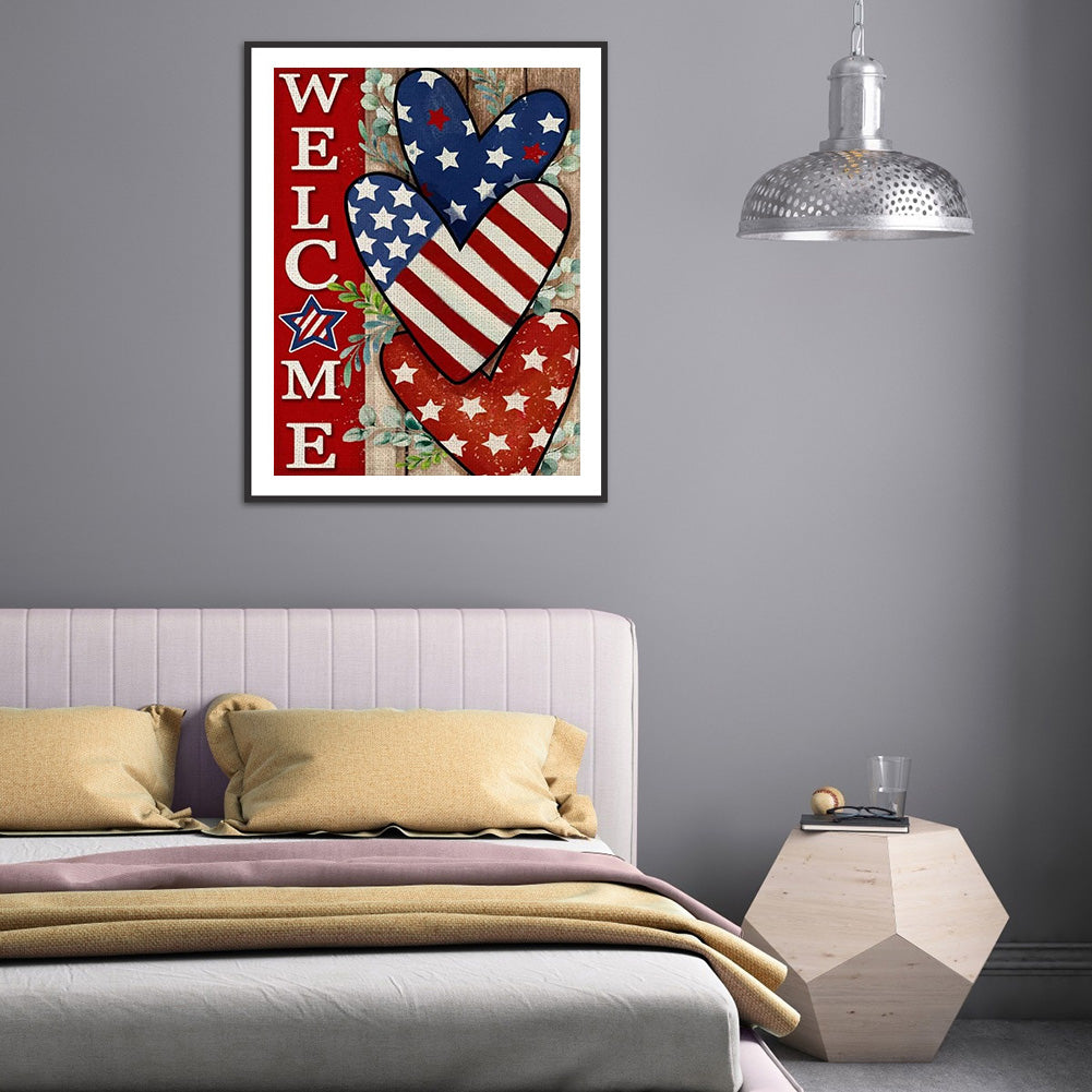 Flag Love - Full Round Drill Diamond Painting 30*40CM