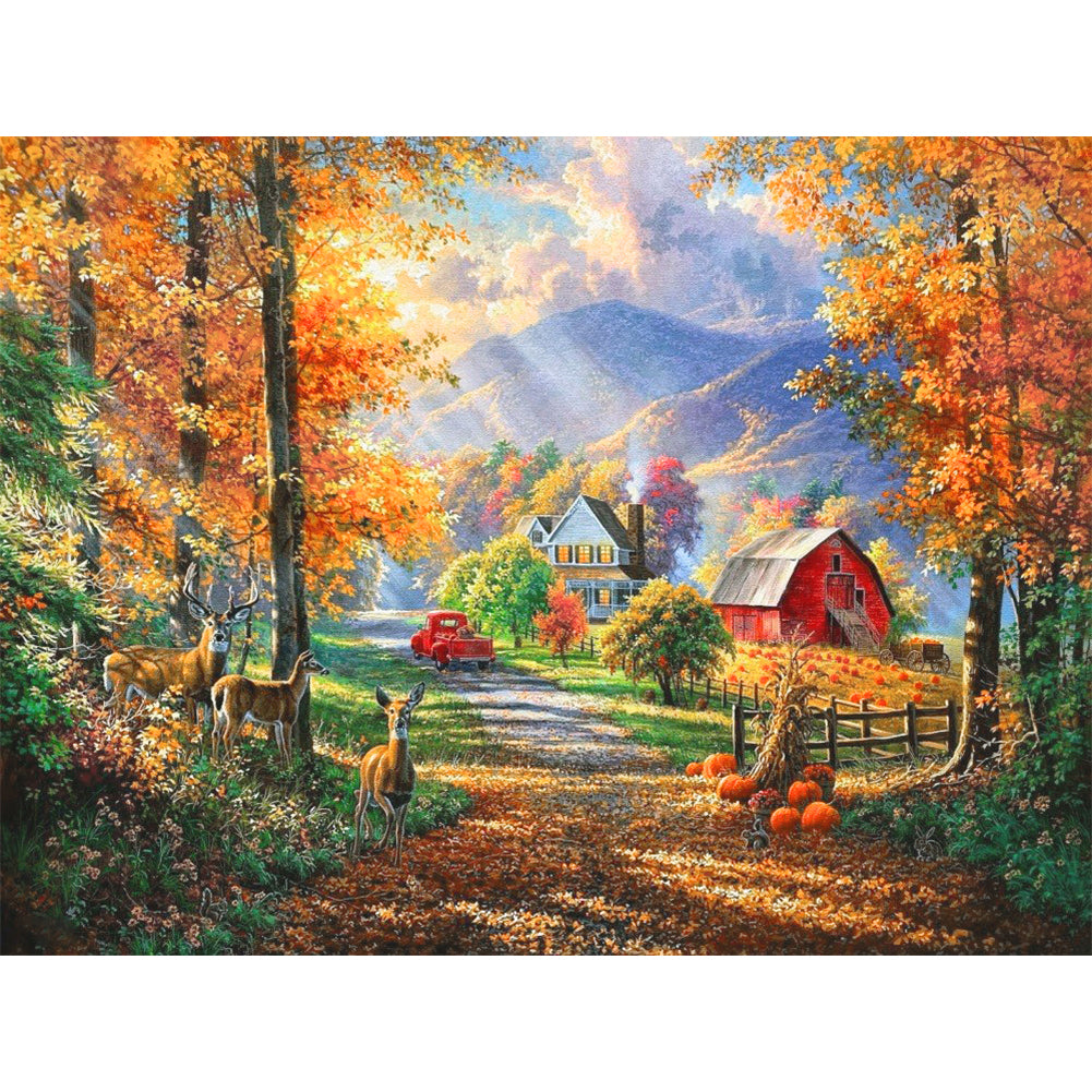 Autumn Time - 11CT Stamped Cross Stitch 40*30CM