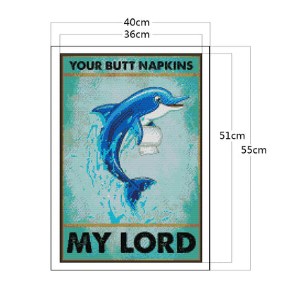 Dolphin - 11CT Stamped Cross Stitch 40*55CM