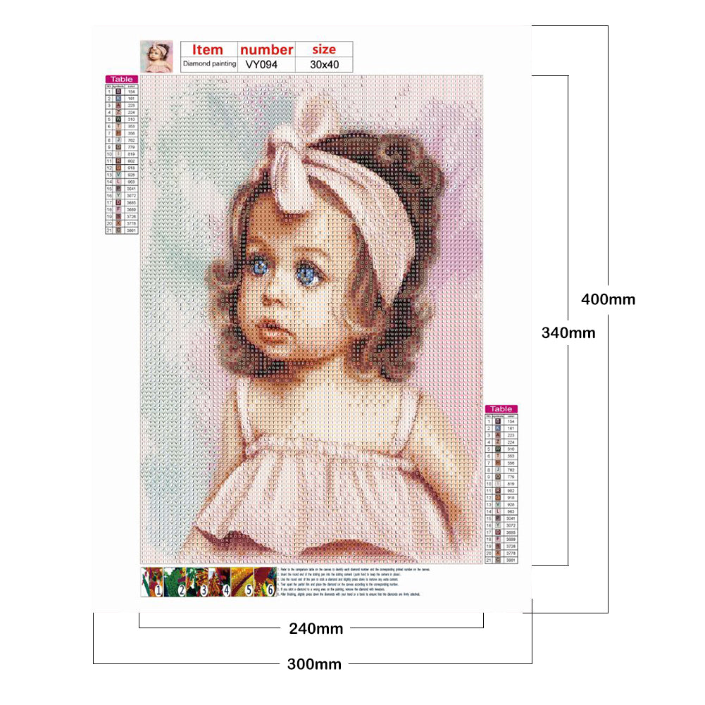 Little Girl - Full Round Drill Diamond Painting 30*40CM