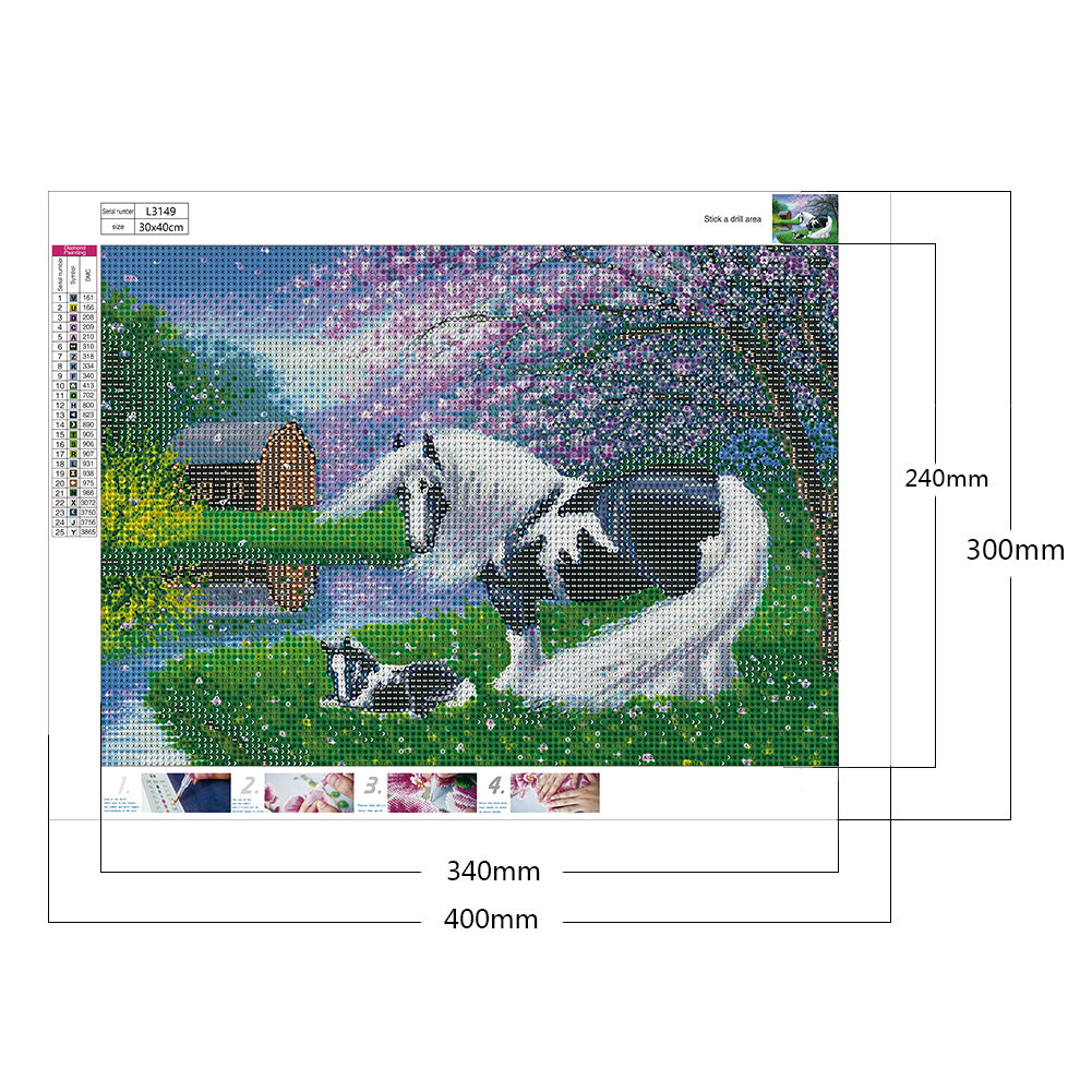 Horse - Full Round Drill Diamond Painting 40*30CM