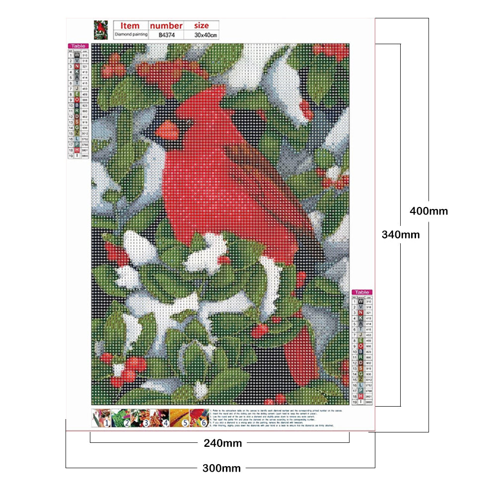 Cardinals - Full Round Drill Diamond Painting 30*40CM