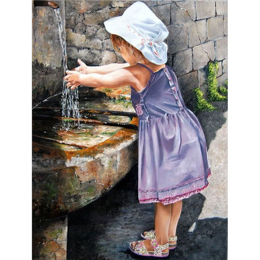 Little Girl - Full Round Drill Diamond Painting 30*40CM