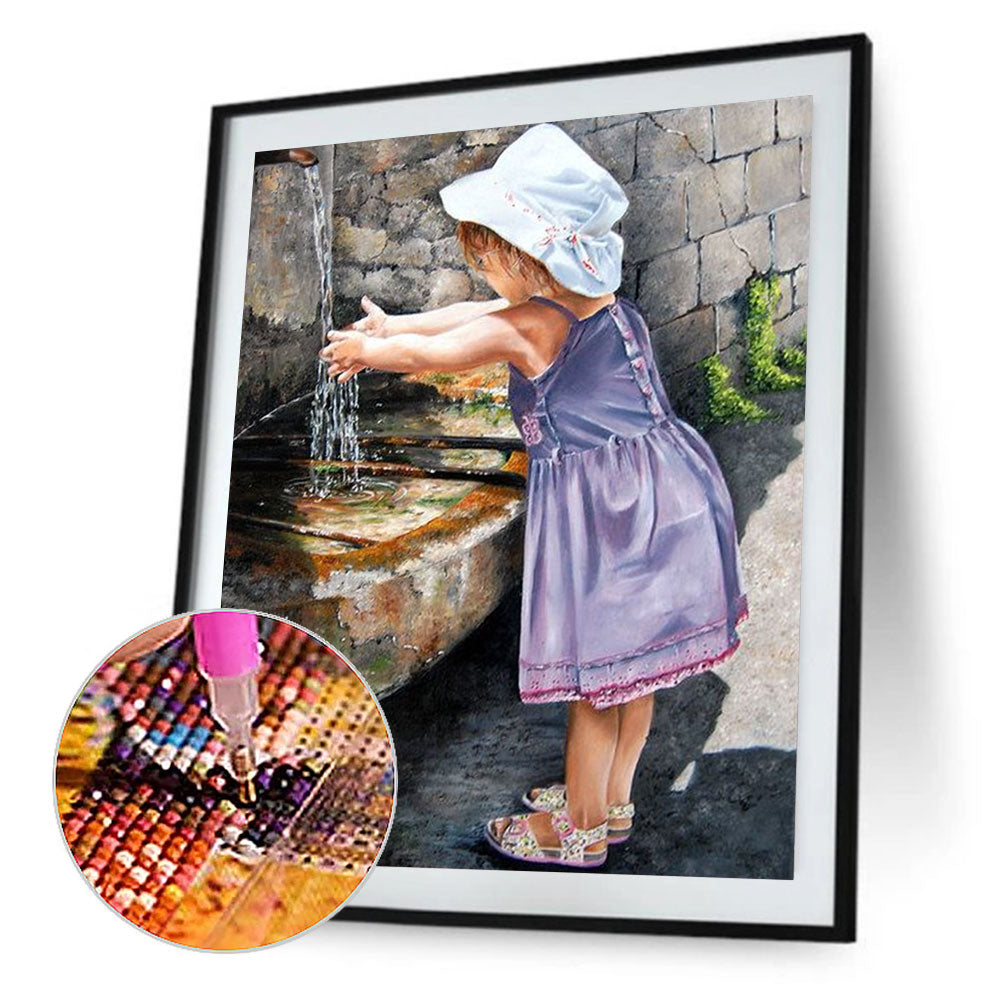 Little Girl - Full Round Drill Diamond Painting 30*40CM