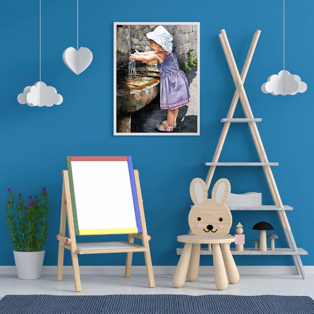 Little Girl - Full Round Drill Diamond Painting 30*40CM