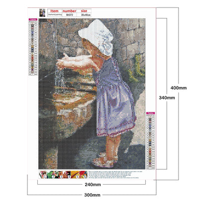 Little Girl - Full Round Drill Diamond Painting 30*40CM