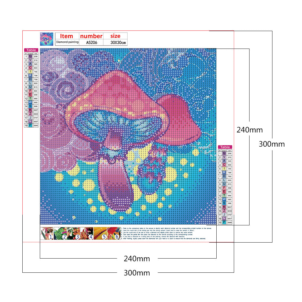 Colorful Mushroom - Full Round Drill Diamond Painting 30*30CM