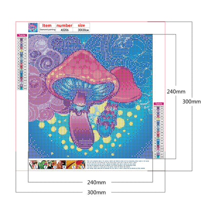 Colorful Mushroom - Full Round Drill Diamond Painting 30*30CM