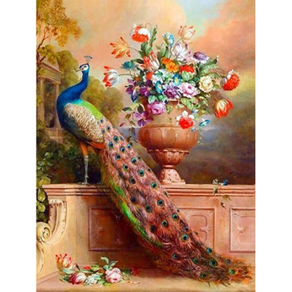 Peacock - Full Round Drill Diamond Painting 30*40CM