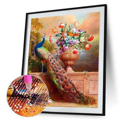 Peacock - Full Round Drill Diamond Painting 30*40CM