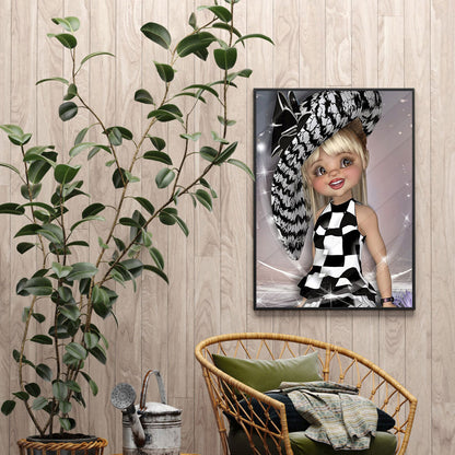 Big Eyed Girl - Full Round Drill Diamond Painting 40*50CM