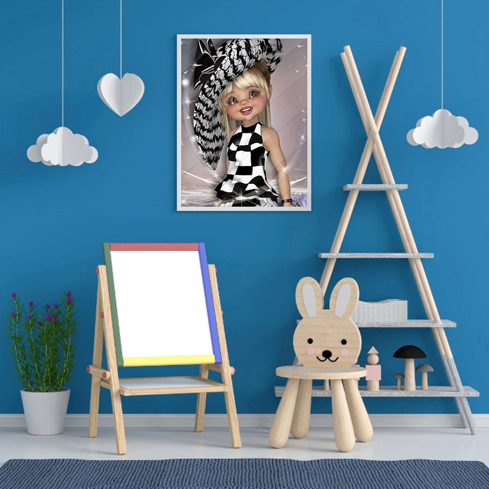 Big Eyed Girl - Full Round Drill Diamond Painting 40*50CM