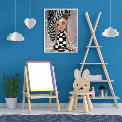 Big Eyed Girl - Full Round Drill Diamond Painting 40*50CM