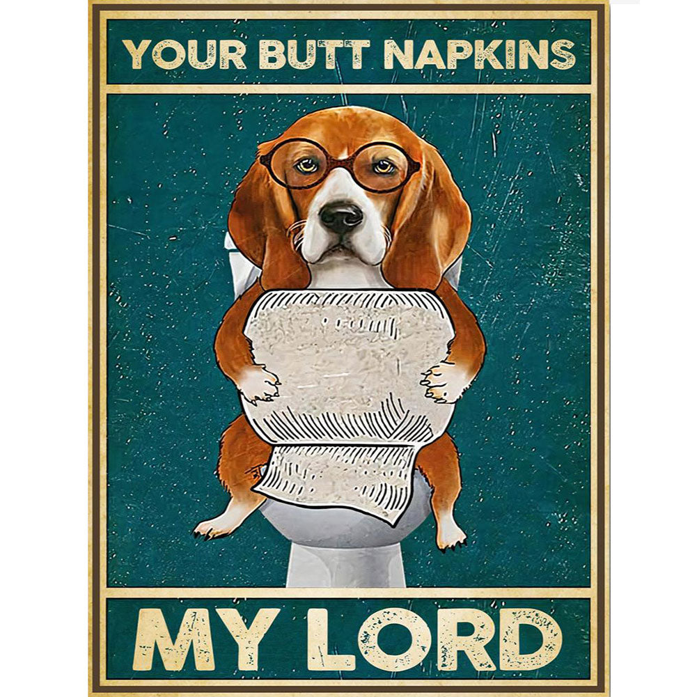 Toilet Paper Dog - Full Round Drill Diamond Painting 30*40CM